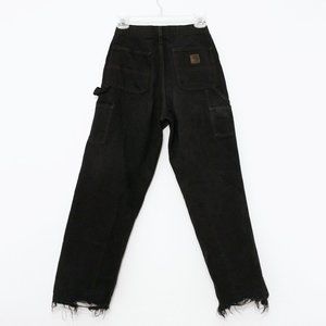 Carhartt Carpenter Painter Custom Overdyed Black Workwear Work Pants 26" Waist